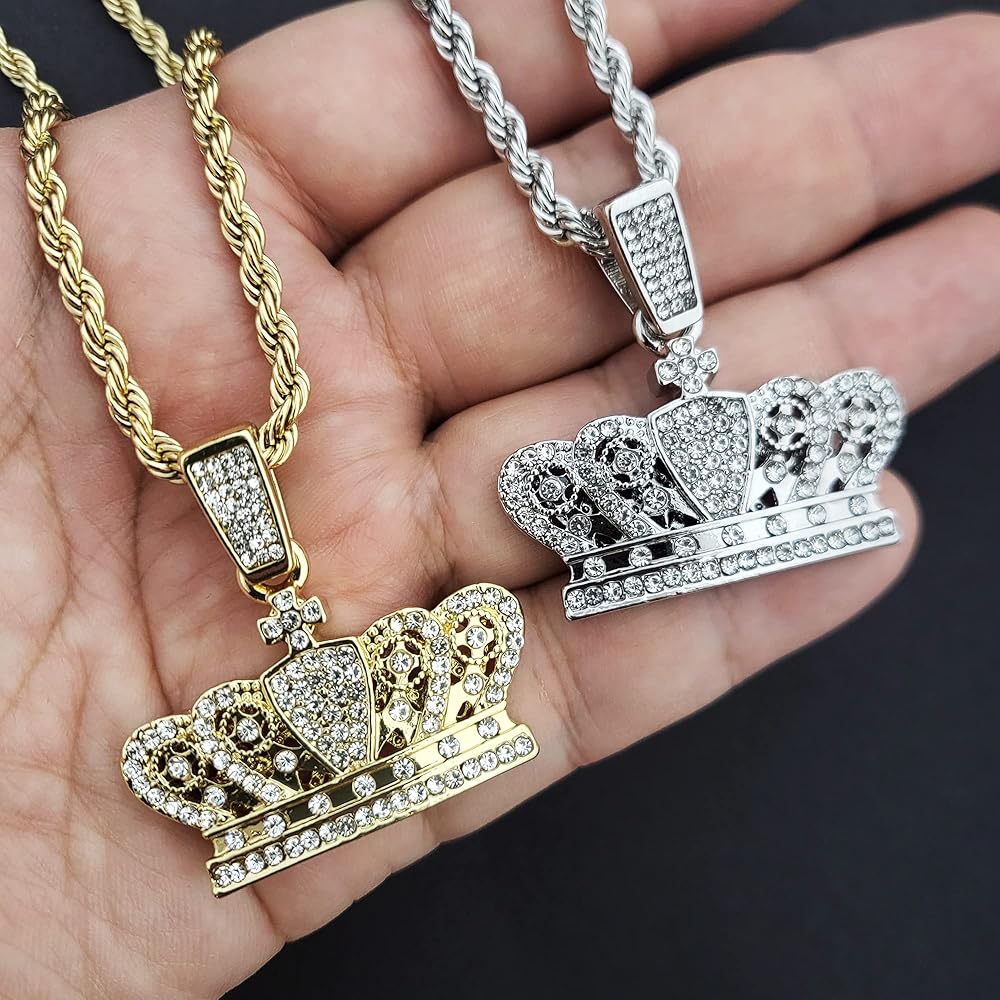 Amazon.com: MAXBLING81 Iced 14K Gold Silver Plated Simulated